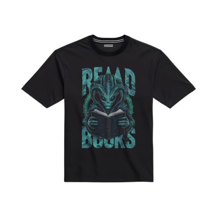 تیشرت با طرح آدم فضایی کتاب خوان