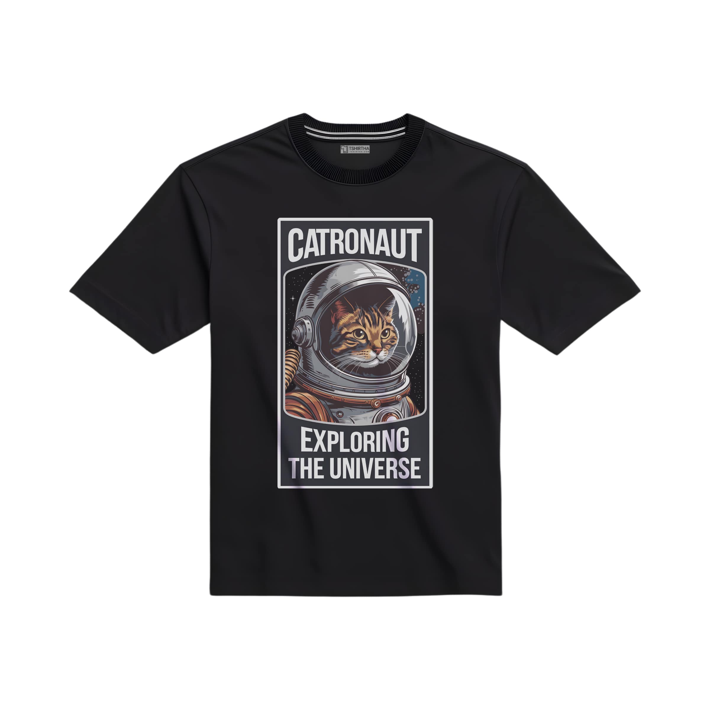 تیشرت با طرح گربه فضانورد تیشرت با طرح گربه فضانورد