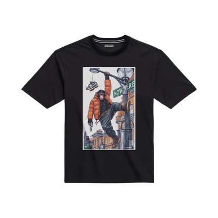 تیشرت با طرح میمون انسان نما و اسلحه