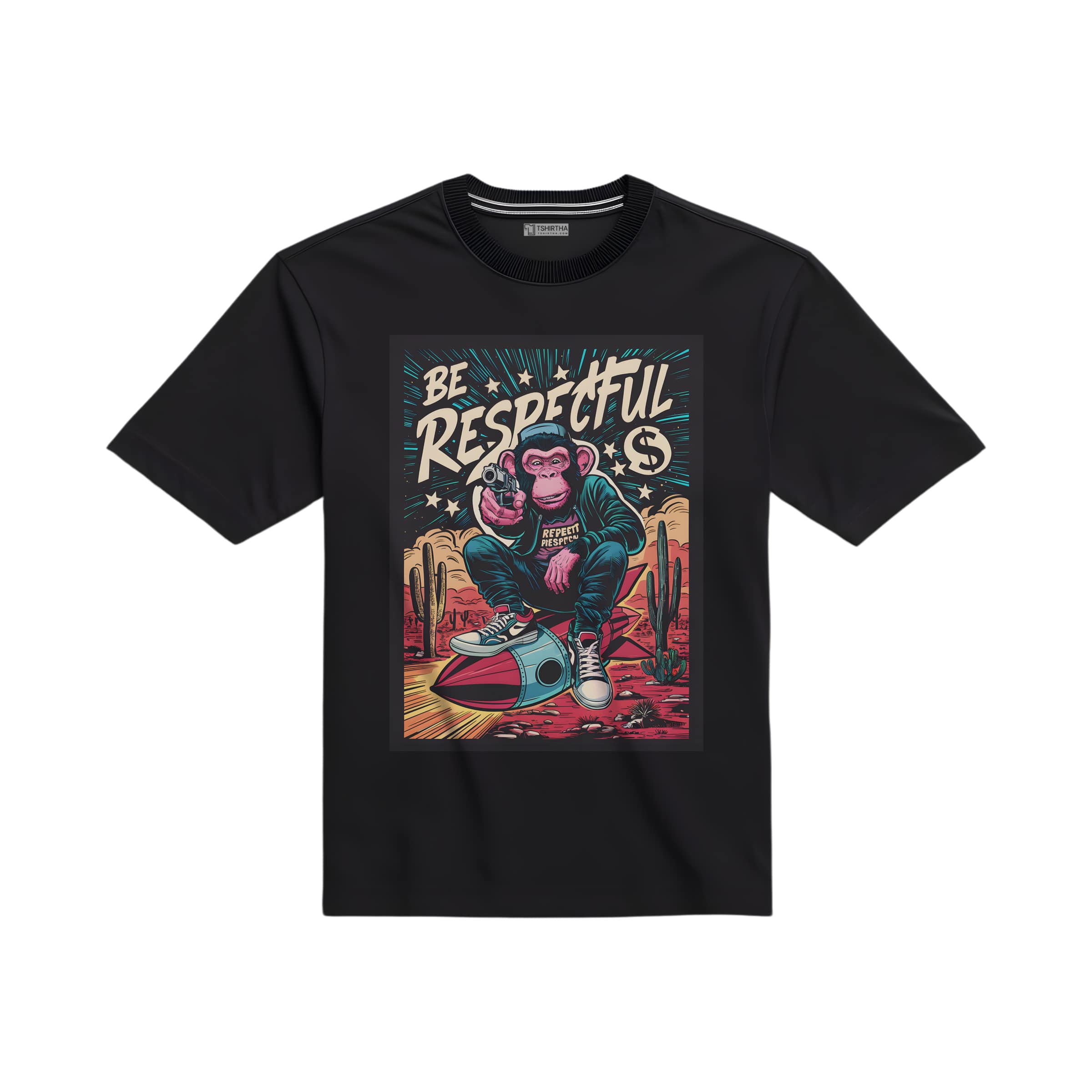 تیشرت با طرح میمون و اسلحه تیشرت با طرح میمون و اسلحه