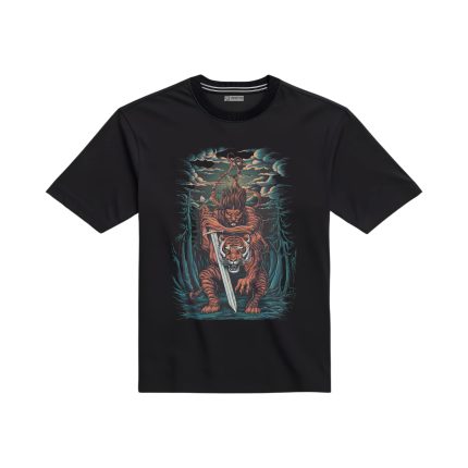تیشرت با طرح ببر و جنگجوی ببرنما