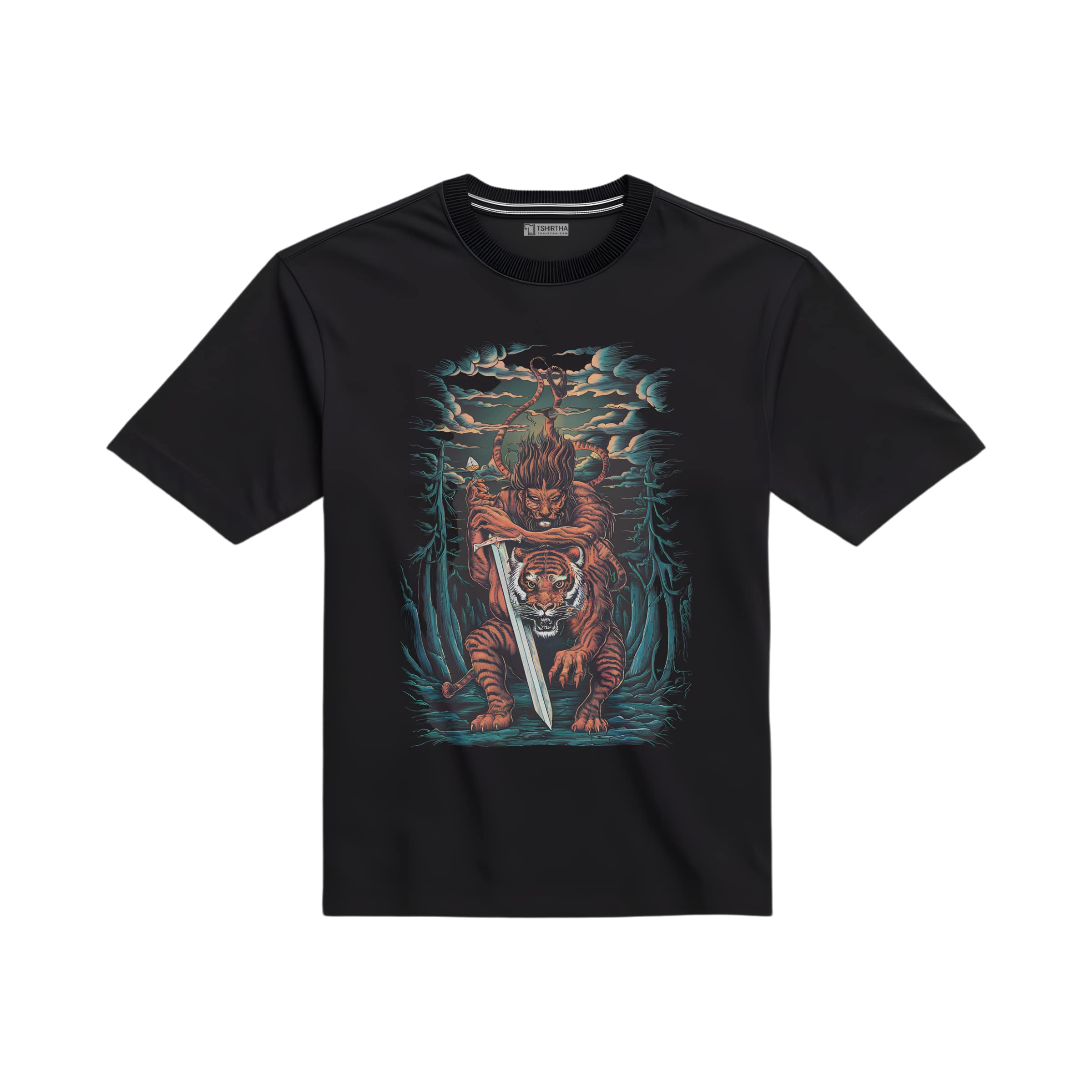 تیشرت با طرح ببر و جنگجوی ببرنما تیشرت با طرح ببر و جنگجوی ببرنما