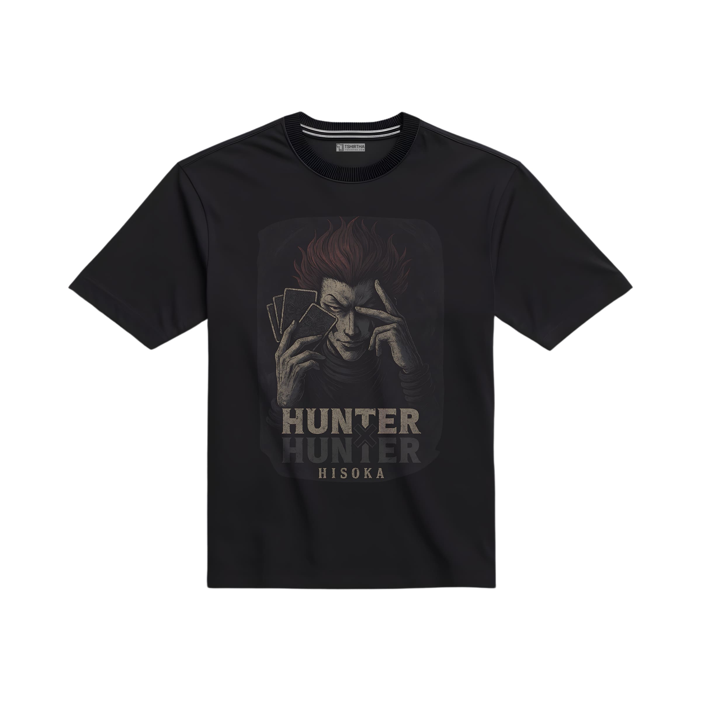 تیشرت مشکی با طرح هیسوکا تاریک از انیمه هانتر x هانتر تیشرت مشکی با طرح هیسوکا تاریک از انیمه هانتر x هانتر