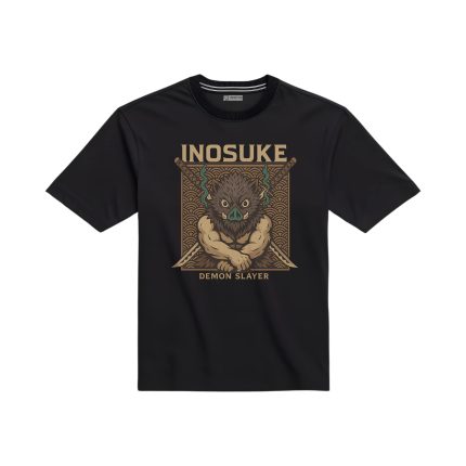 تیشرت مشکی با طرح انیمه شیطان کش و تصویر اینوسکه