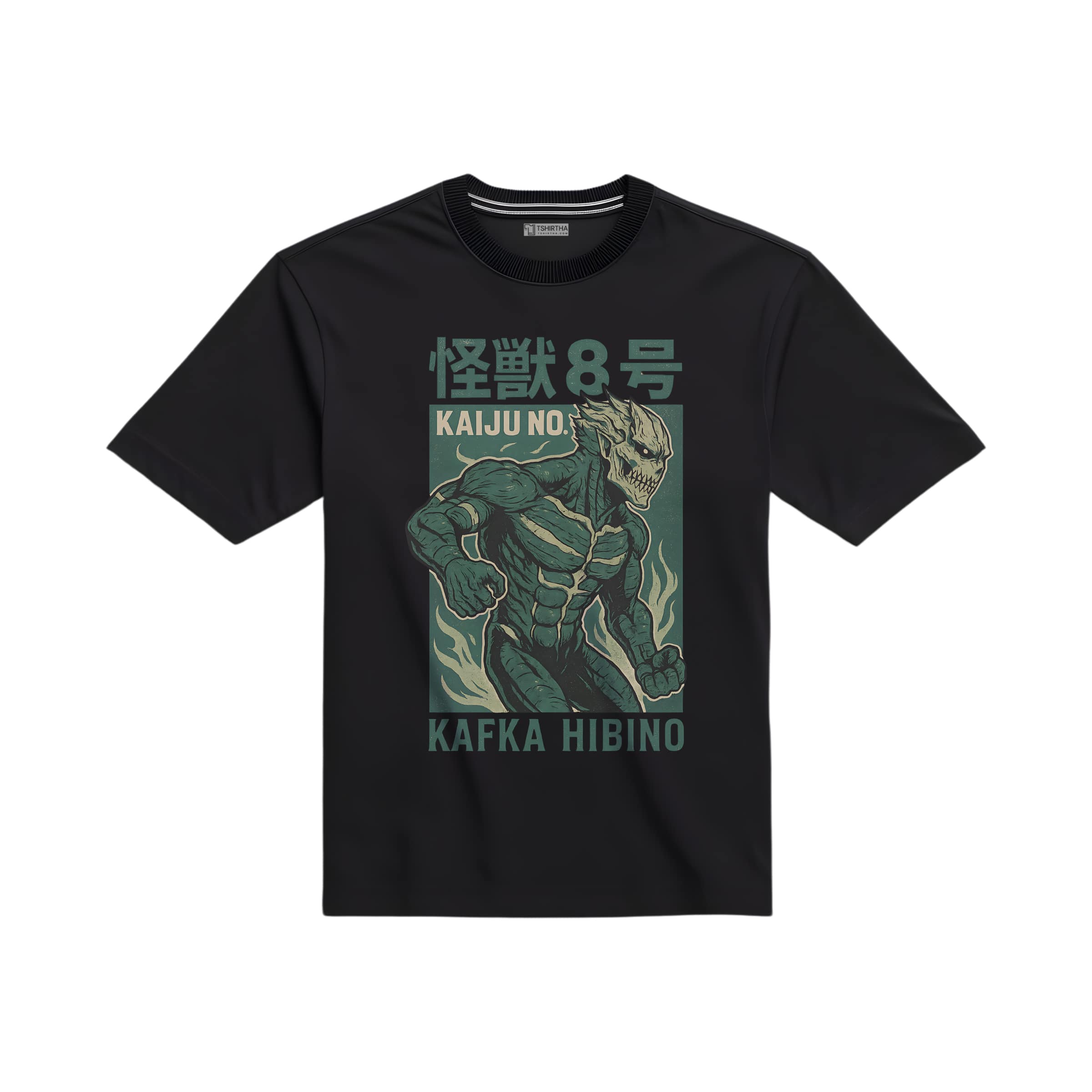 تیشرت مشکی با طرح انیمه کافکا هیبینو از «کایجو نو ۸» تیشرت مشکی با طرح انیمه کافکا هیبینو از «کایجو نو ۸»