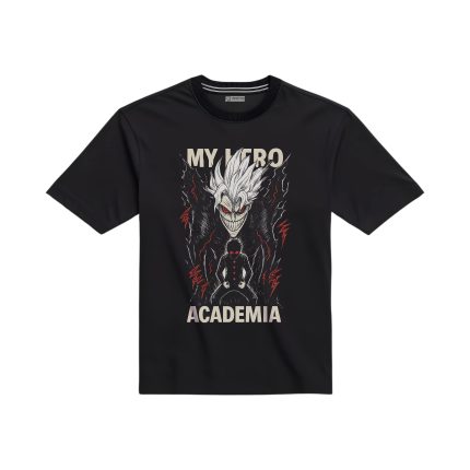 تیشرت مشکی با طرح انیمه مای هیرو آکادمیا