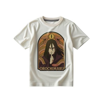 تیشرت سفید شیری با طرح انیمه ناروتو اوروچیمارو