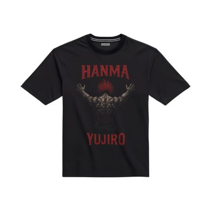 تیشرت مشکی با طرح یو جیرو هانما از انیمه باکی
