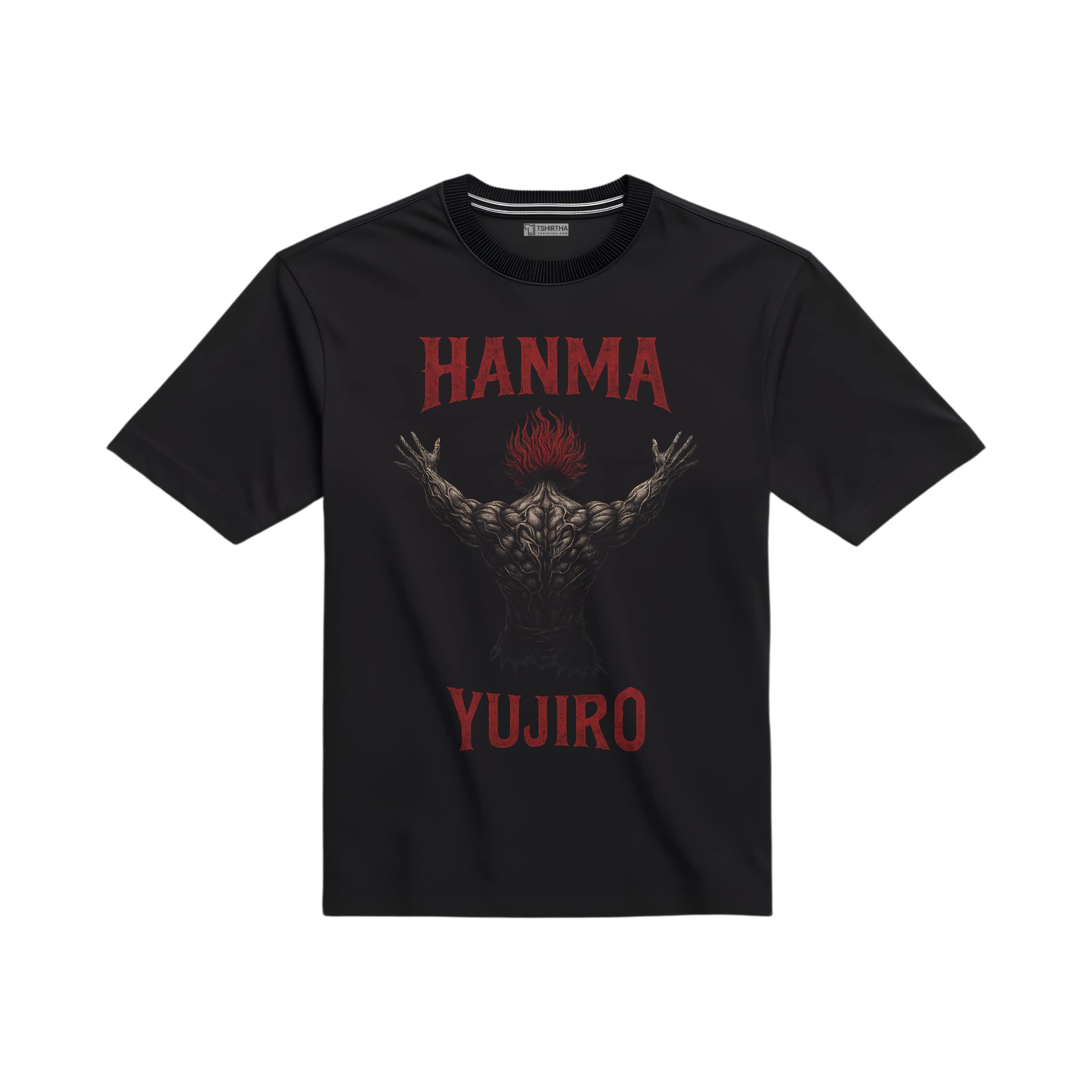 تیشرت مشکی با طرح یو جیرو هانما از انیمه باکی تیشرت مشکی با طرح یو جیرو هانما از انیمه باکی